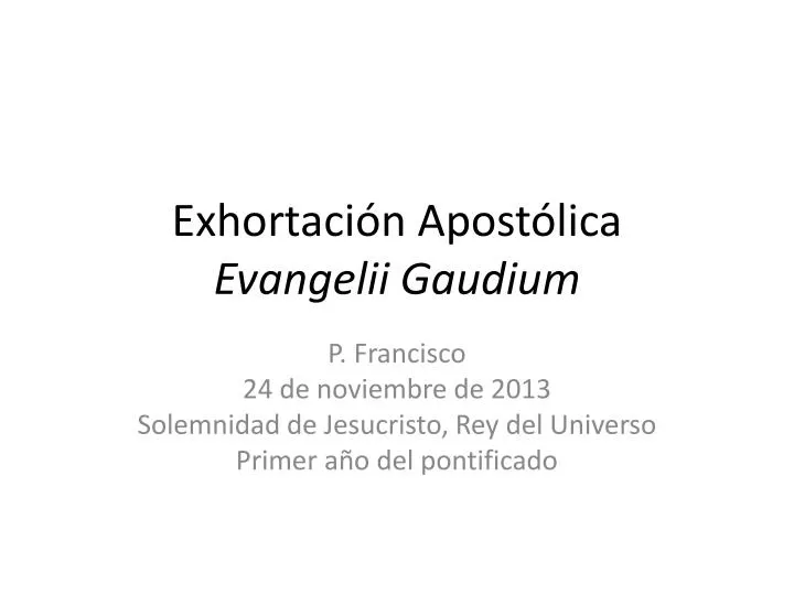 exhortaci n apost lica evangelii gaudium