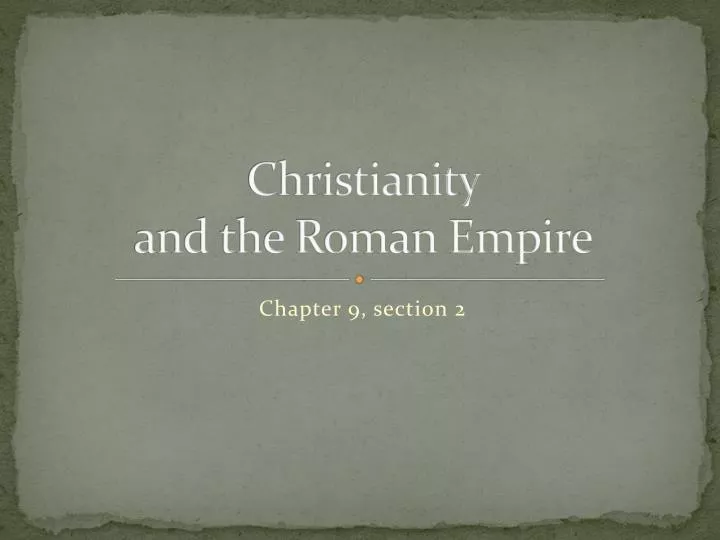christianity and the roman empire