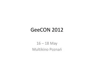 GeeCON 2012