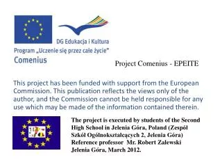 Project Comenius - EPEITE