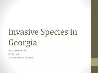 Invasive Species in Georgia