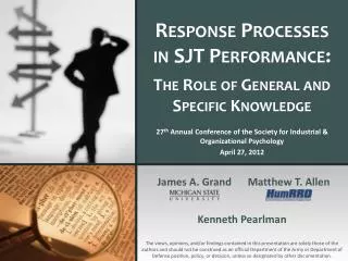 Response Processes in SJT Performance: The Role of General and Specific Knowledge