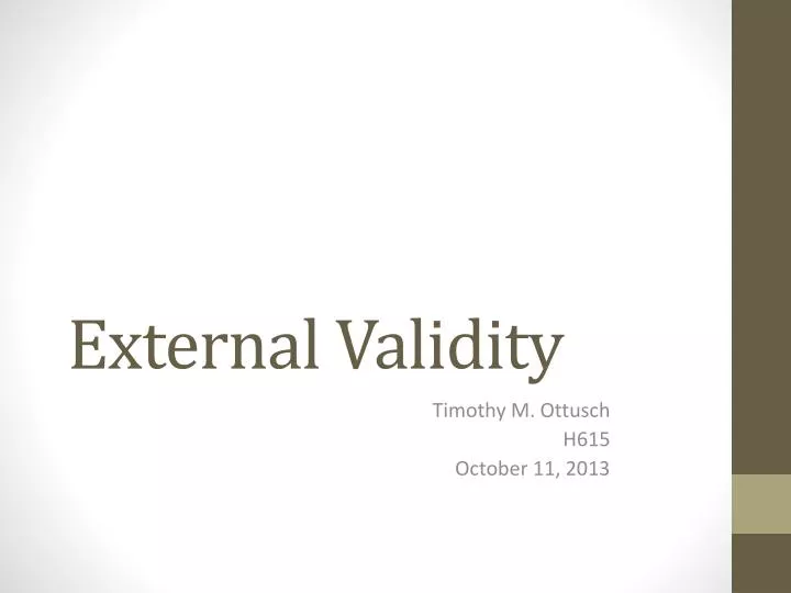 external validity