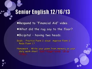Senior English 12/16/13