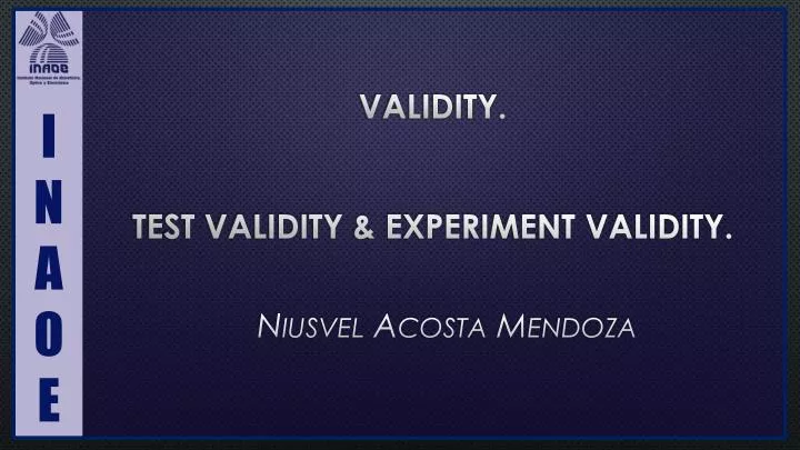 validity test validity experiment validity