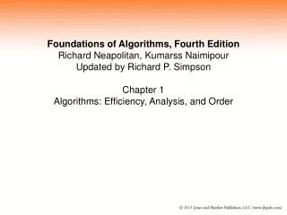 Foundations of Algorithms, Fourth Edition Richard Neapolitan, Kumarss Naimipour