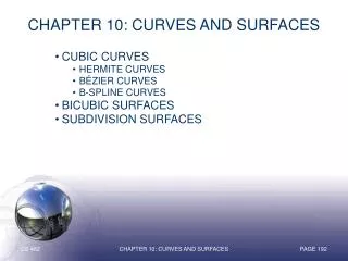 Chapter 10: Curves and Surfaces