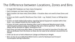 The Difference between Locations , Zones and Bins