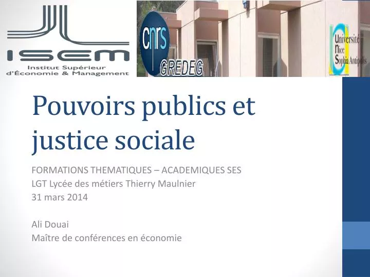 pouvoirs publics et justice sociale