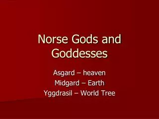 Norse Gods and Goddesses