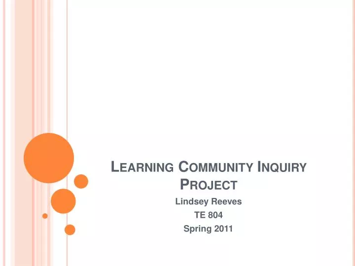 learning community inquiry project