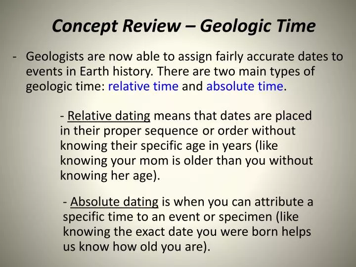 concept review geologic time
