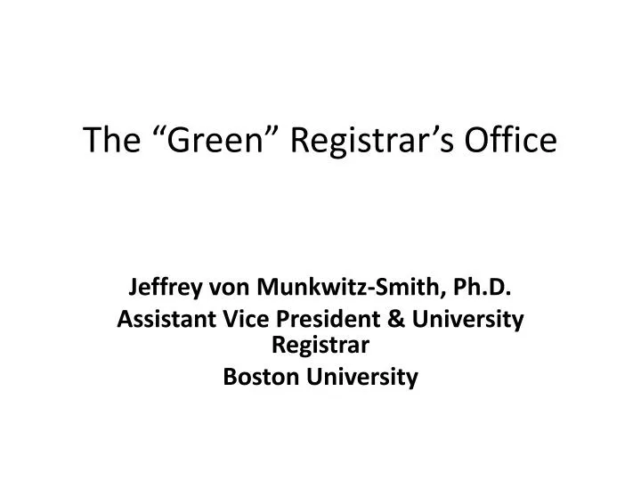 the green registrar s office