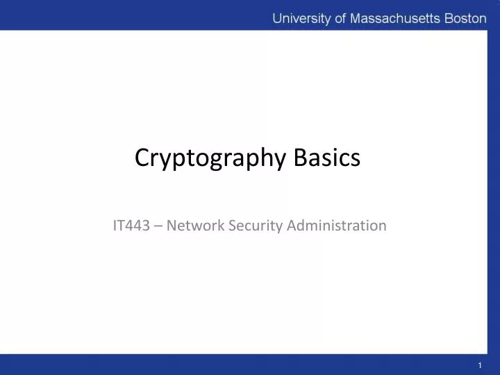 cryptography basics