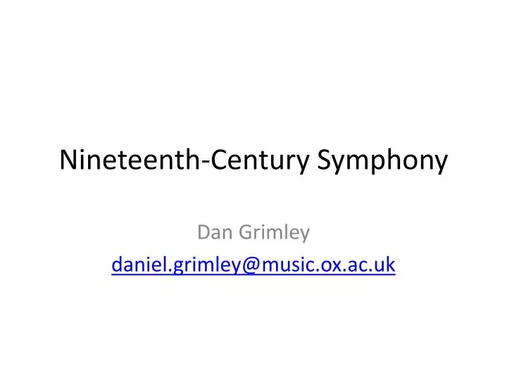 nineteenth century symphony