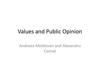 Values and Public Opinion