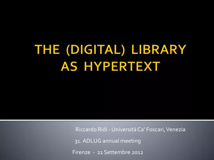 the digital library as hypertext
