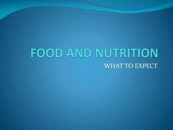 food and nutrition