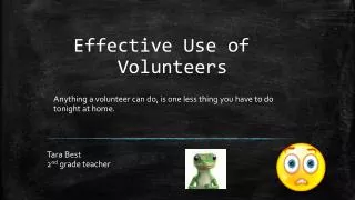 Effective Use of Volunteers