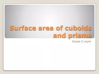 Surface area of cuboids and prisms