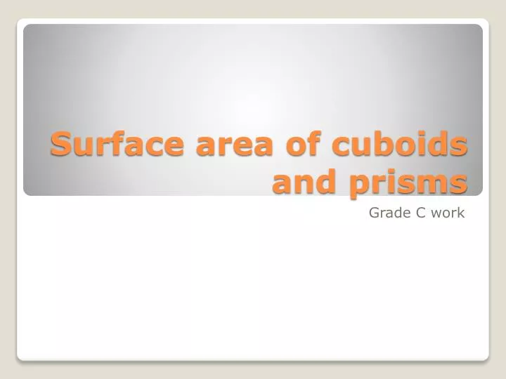 surface area of cuboids and prisms