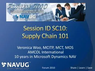 Session ID SC10: Supply Chain 101