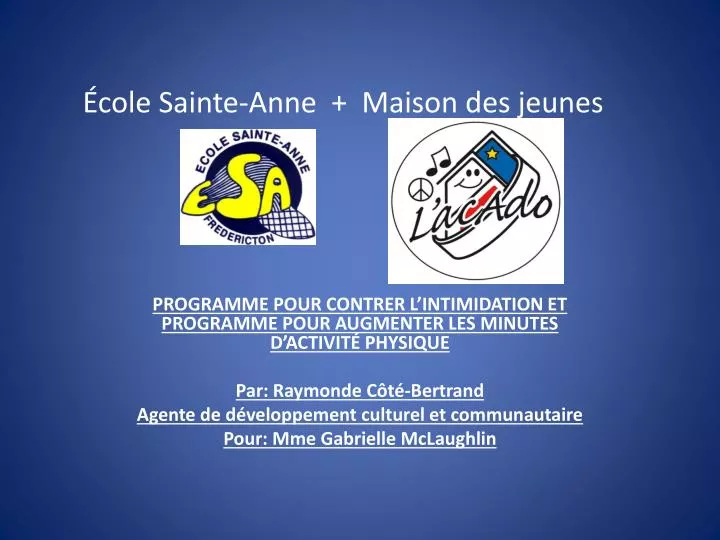 cole sainte anne maison des jeunes