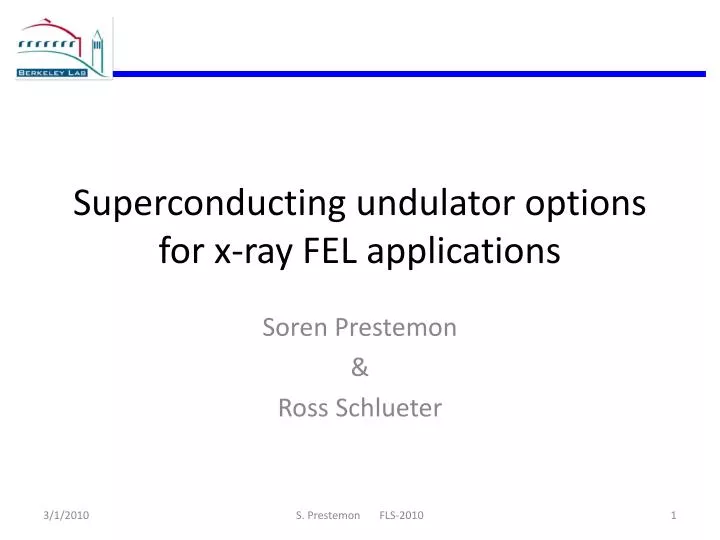 superconducting undulator options for x ray fel applications