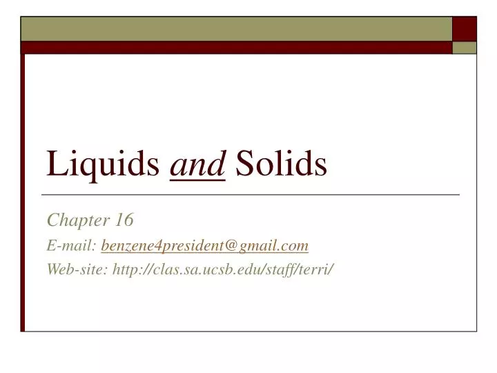 liquids and solids