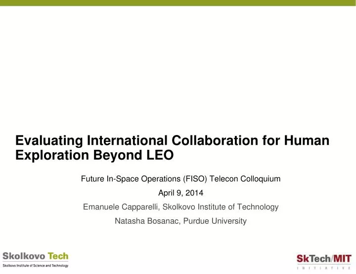 evaluating international collaboration for human exploration beyond leo