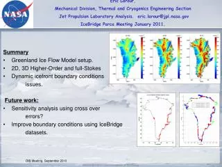 Summary Greenland Ice Flow Model setup. 2D, 3D Higher-Order and full-Stokes