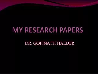 MY RESEARCH PAPERS