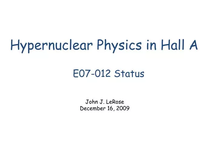 hypernuclear physics in hall a