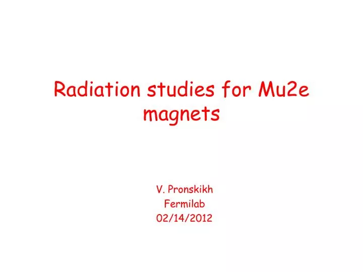 radiation studies for mu2e magnets
