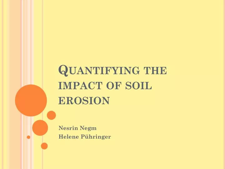 quantifying the impact of soil erosion