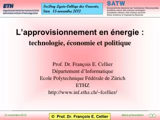 l approvisionnement en nergie
