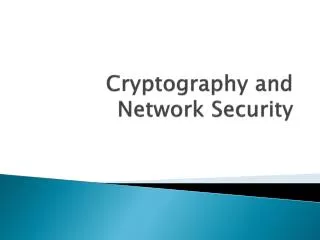 Cryptography and Network Security