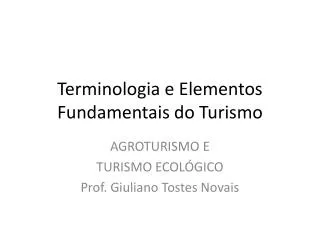 terminologia e elementos fundamentais do turismo
