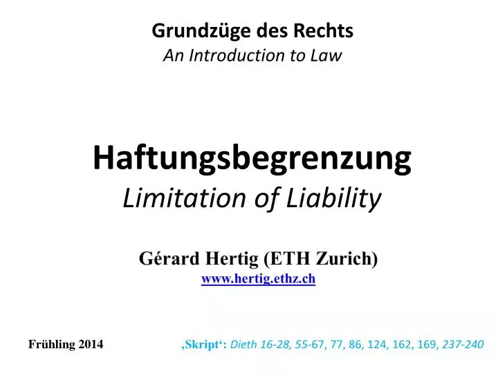 haftungsbegrenzung limitation of liability