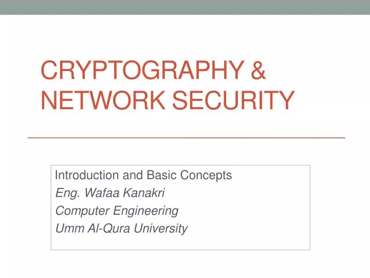 cryptography network security