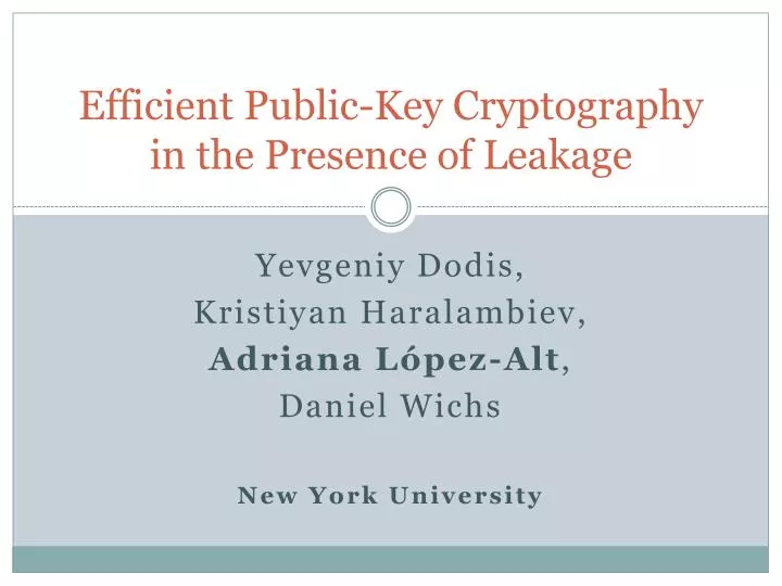 efficient public key cryptography in the presence of leakage