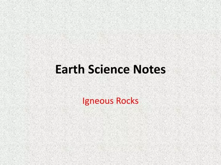 earth science notes