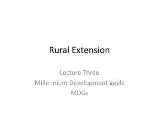 Rural Extension