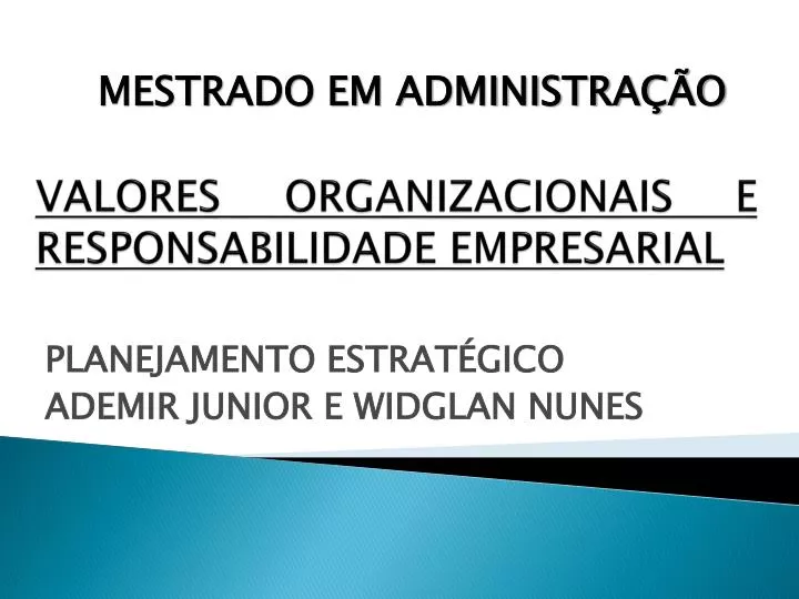 valores organizacionais e responsabilidade empresarial