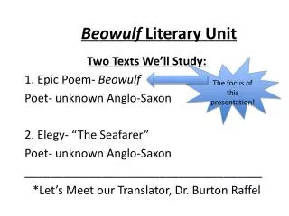 Beowulf Literary Unit
