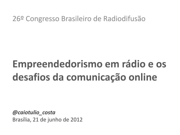 26 congresso brasileiro de radiodifus o