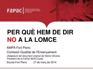 per qu hem de dir no a la lomce