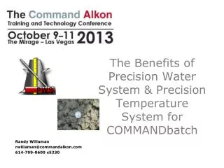 The Benefits of Precision Water System &amp; Precision Temperature System for COMMANDbatch