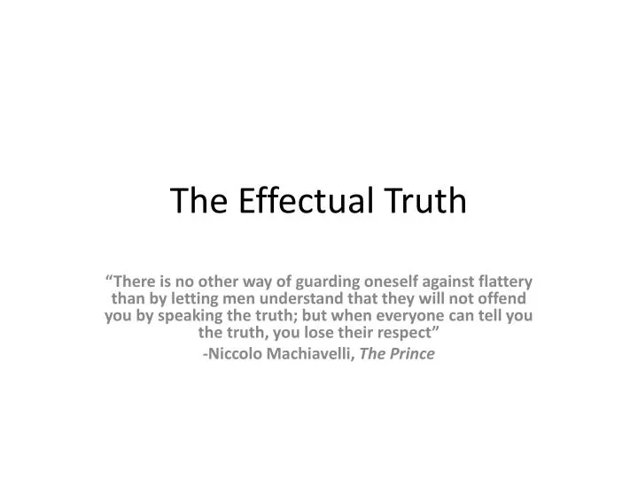 the effectual truth