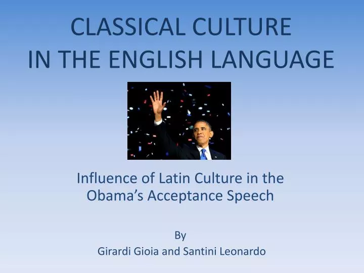 classical culture in the english language